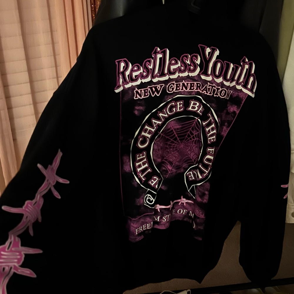 Black and Purple Graphic Hoodie